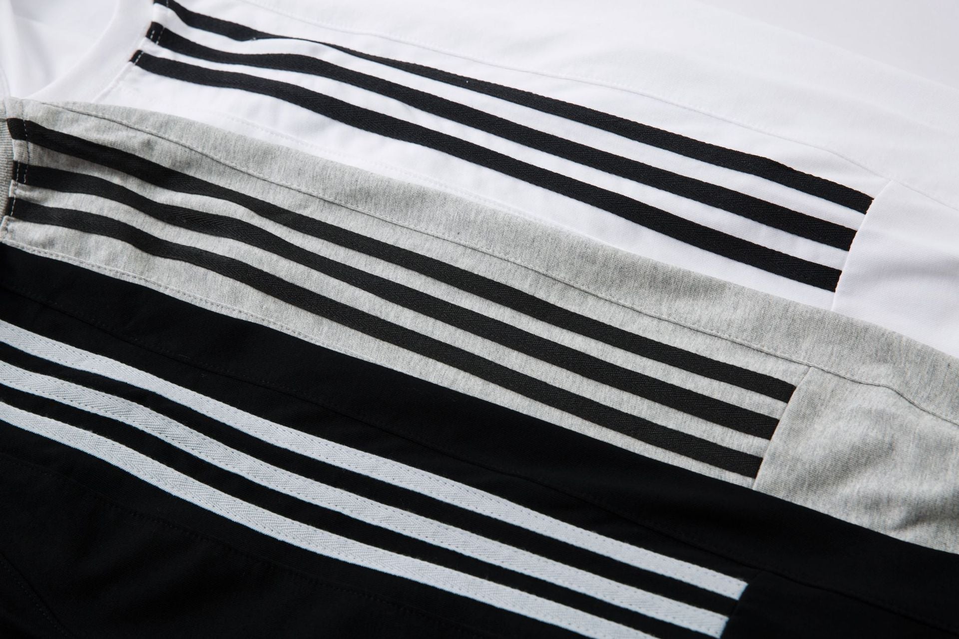 High-Neck Heavyweight Stripe Long Sleeve T-Shirt