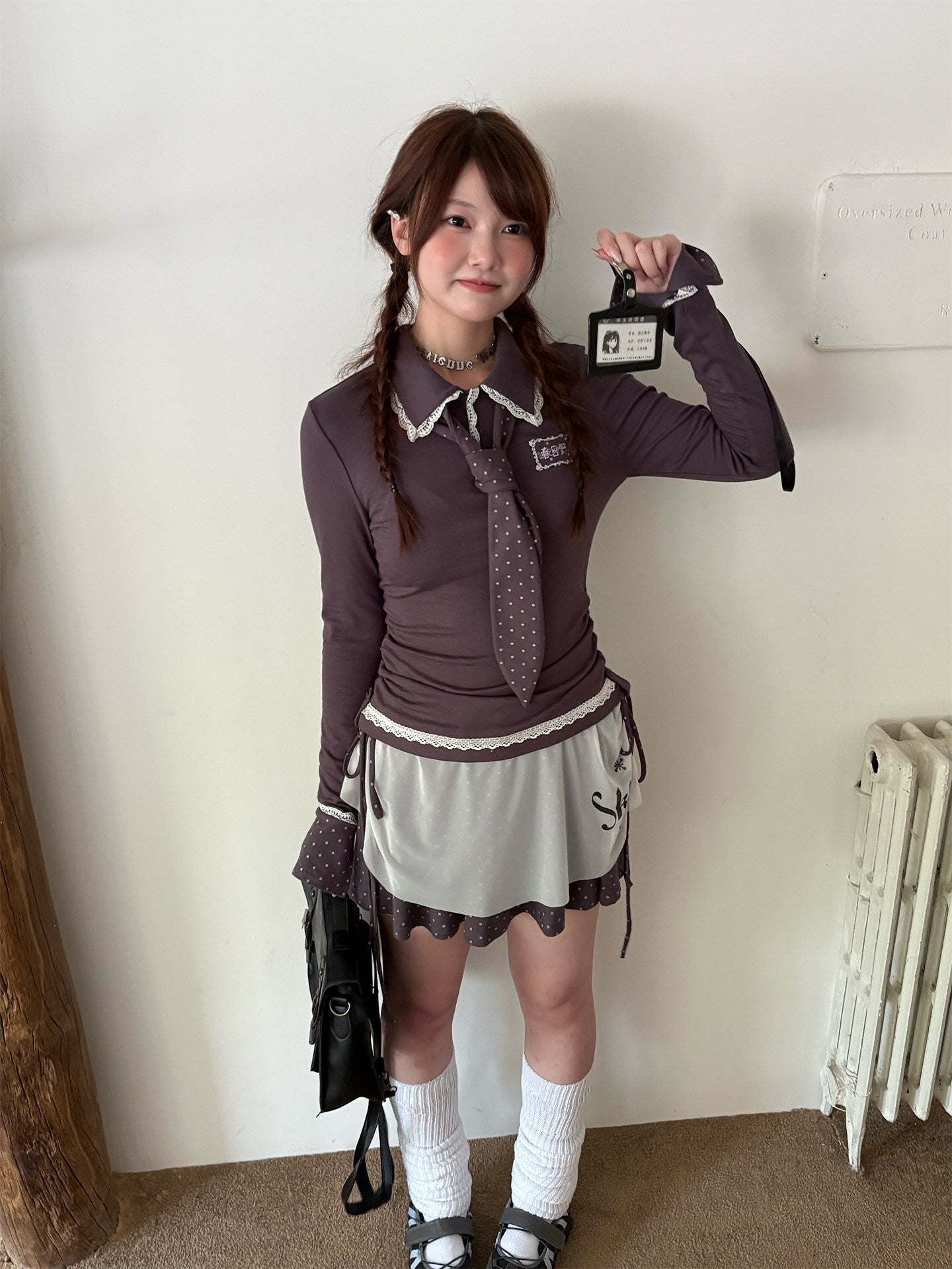 Lace Patchwork Splice Long Sleeve Shirt