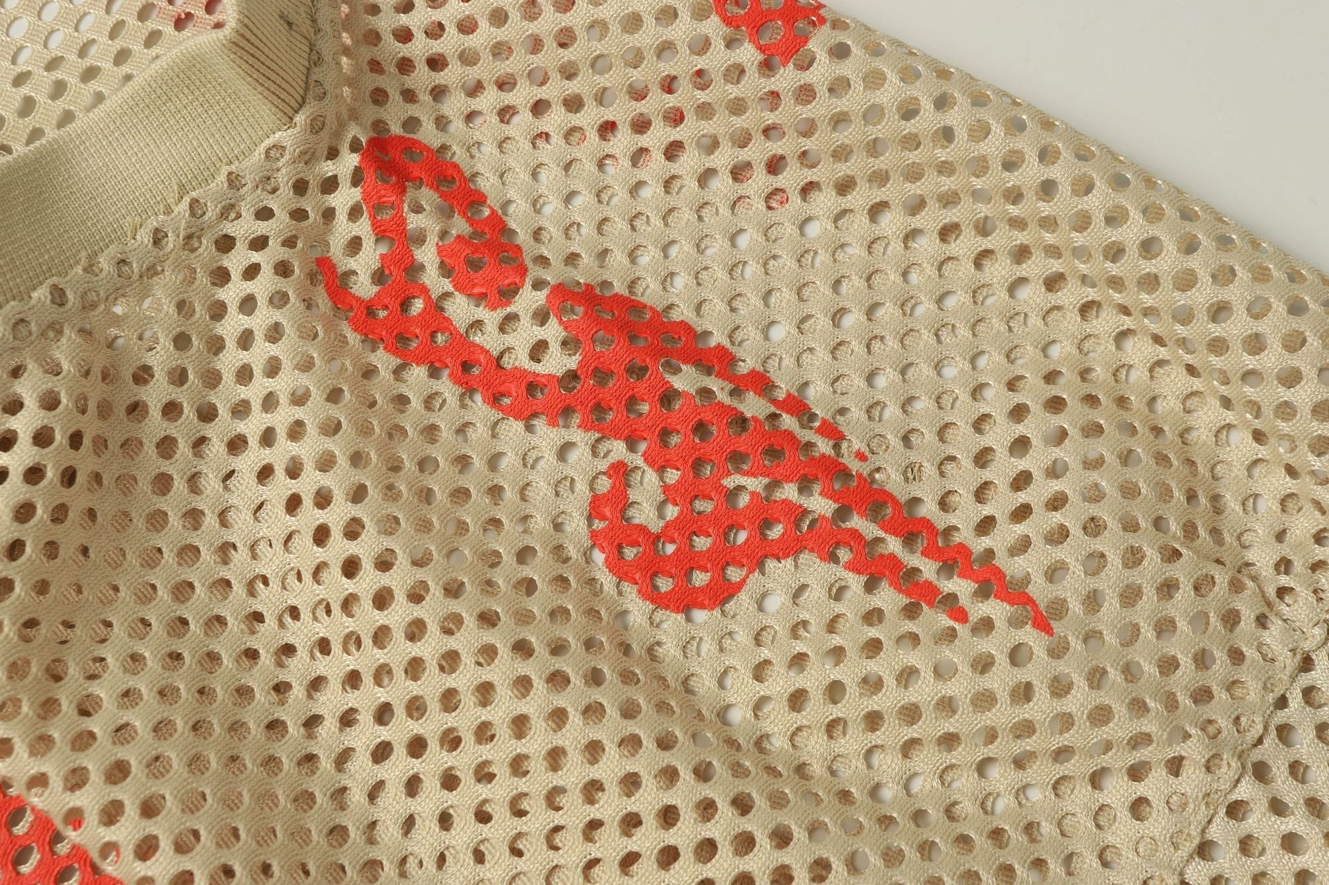 Mesh Number Print Short Sleeve T-Shirt