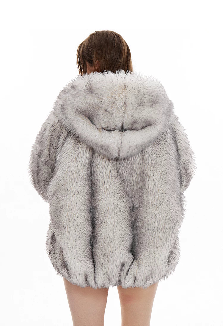 Reversible Suede Oversize Thick Fur Jacket