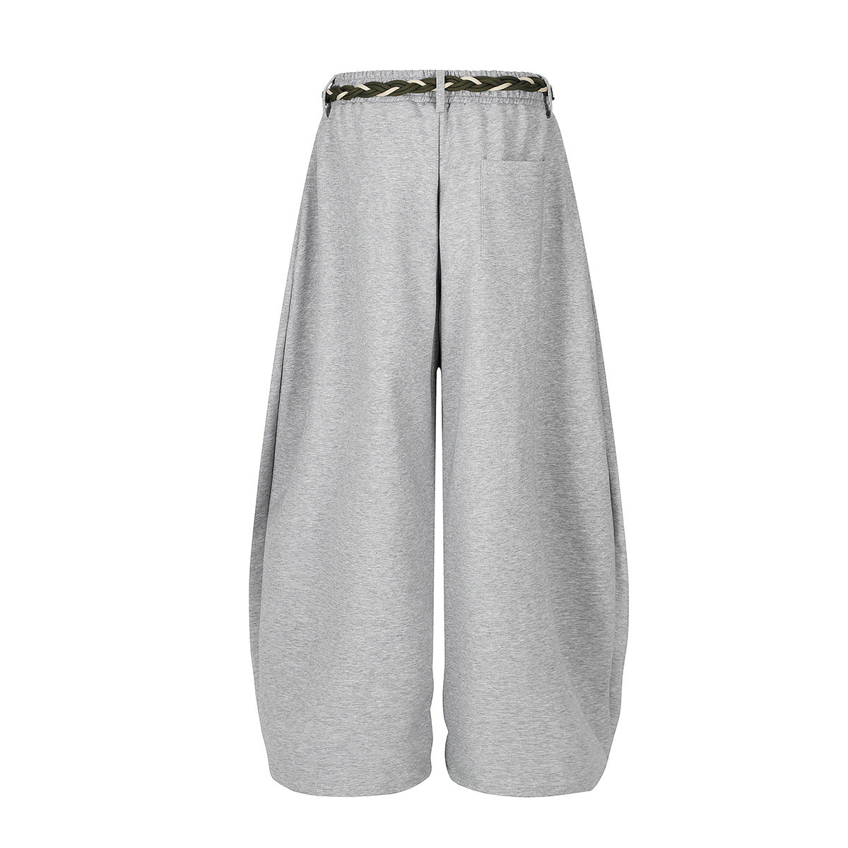 Rope Drawstring Curved Wide Leg Sweatpants