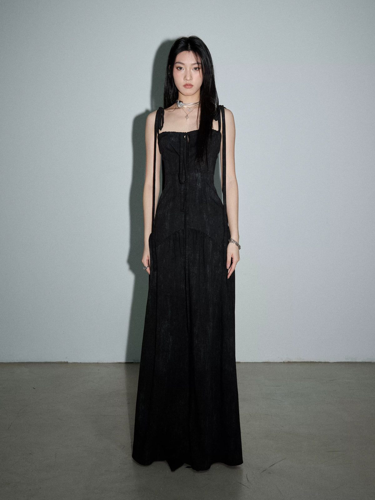 Relaxation Waist Long Camisole Dress
