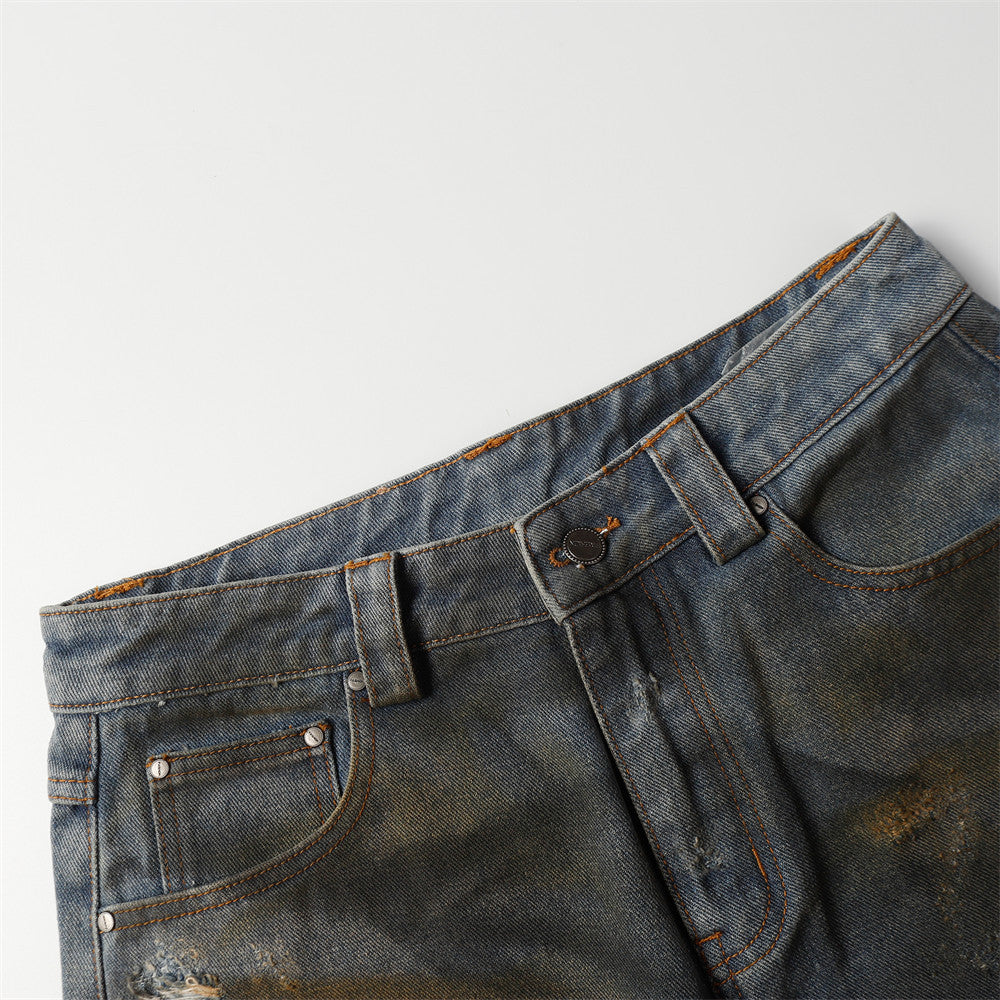 Wasteland Distressed Dirty denim Jort