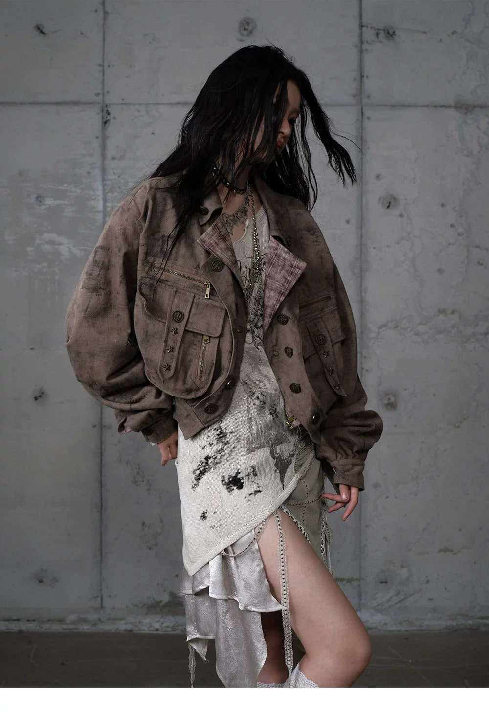 Patchwork Plaid Punk Work Jacket