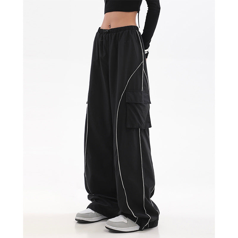 Y2K Striped Baggy Cargo Pants - MADXMARX