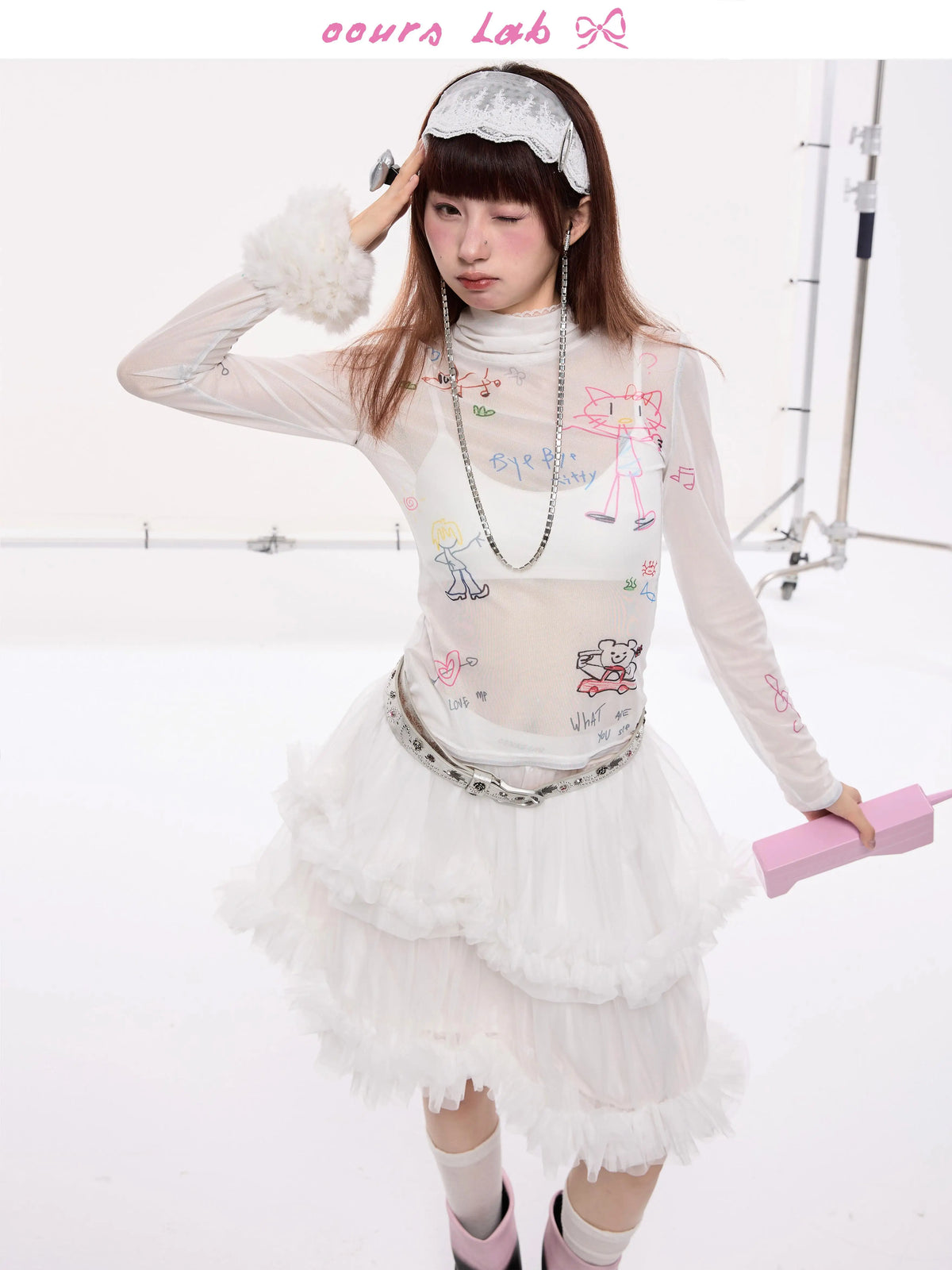 Asymmetrical Heavy Tulle Puff Short Skirt