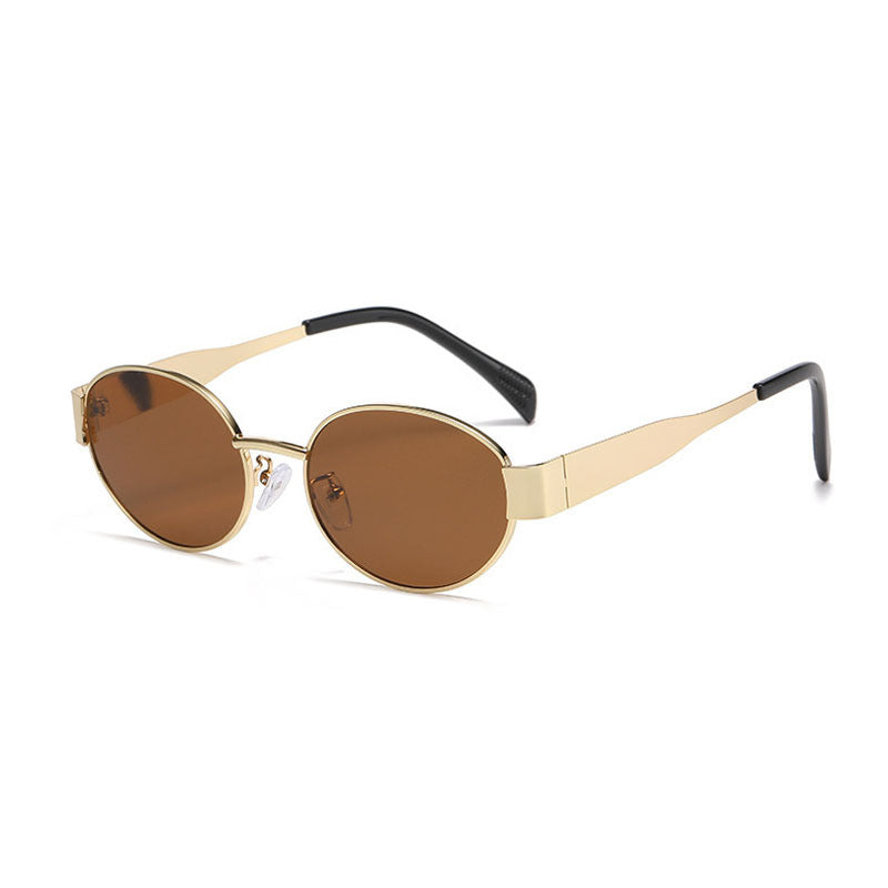 Retro Oval Metal Sunglasses