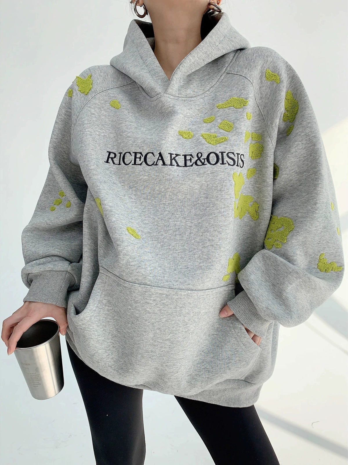 Thick Embroidery Oversized Hoodie