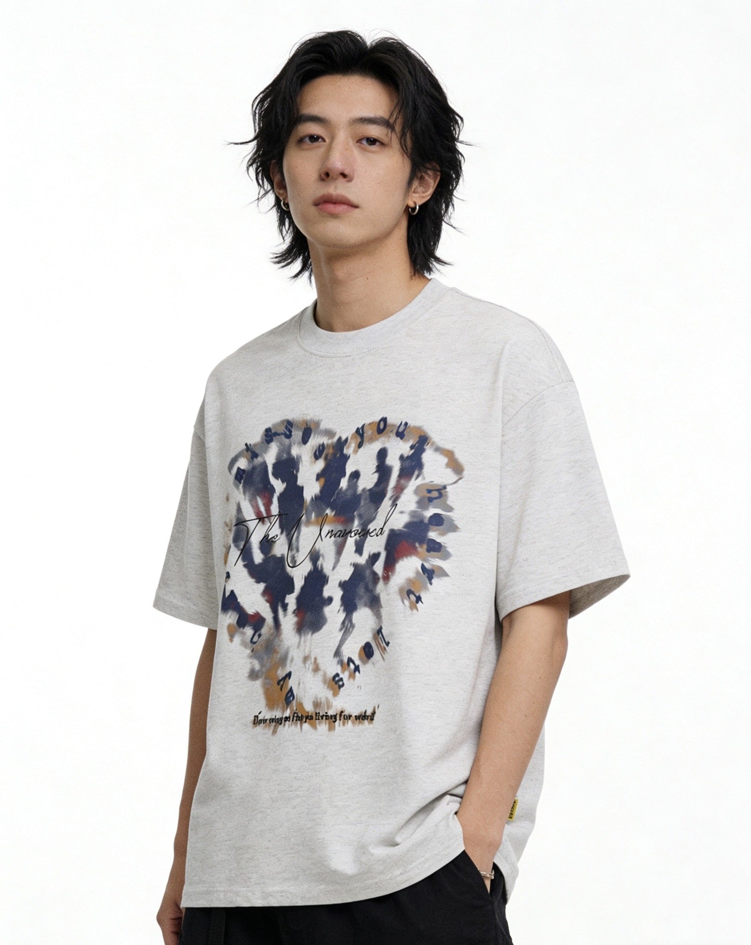 Heart Graffiti Oversize Short Sleeve T-Shirt