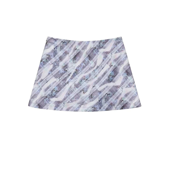 Colorful Plaid Camisole & A-Line Short Skirt Setup