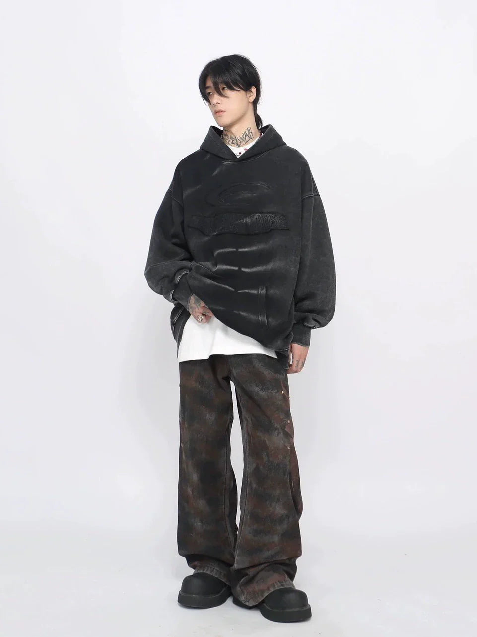 Letter Embroidery Tie Dye Hoodie