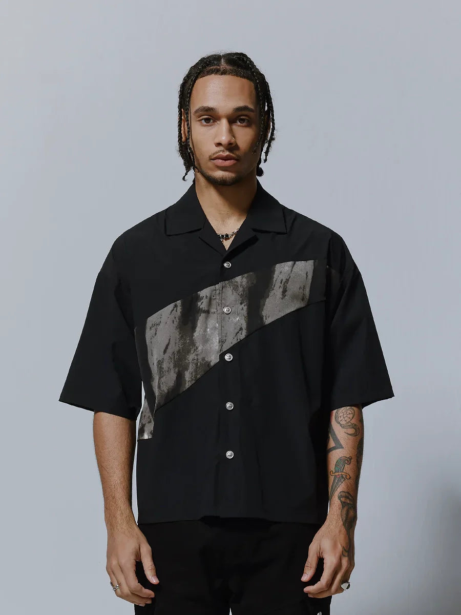 Marble Pattern Short Sleeve Shirt