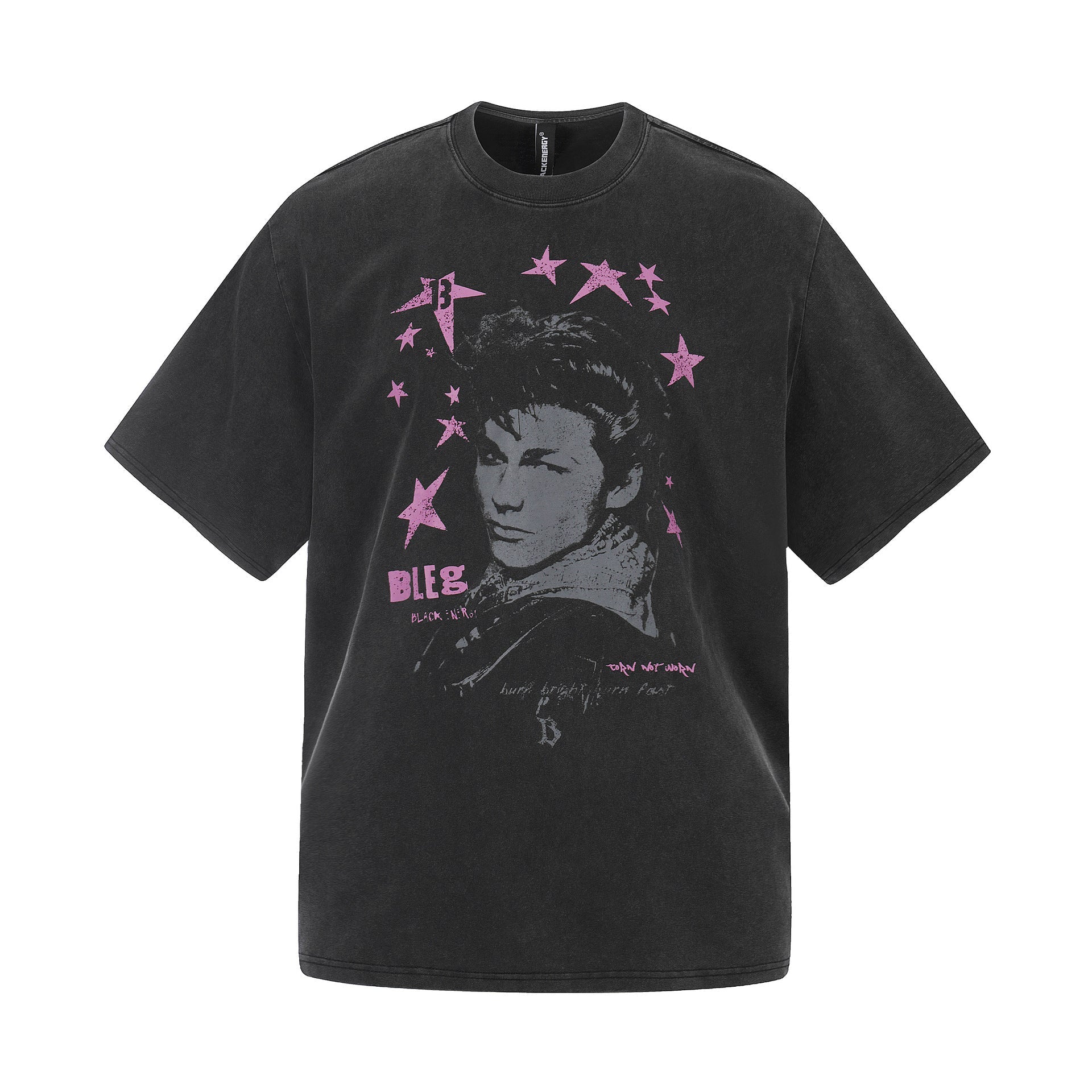 Washed Star Portrait Print Short Sleeve T-Shirt