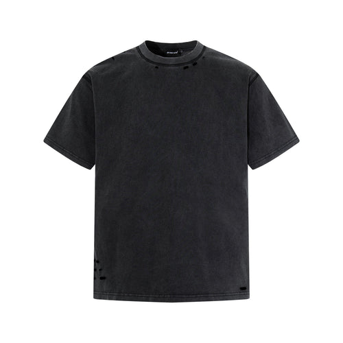 Kurzarm-T-Shirt mit Used-Look - Schwarz / M