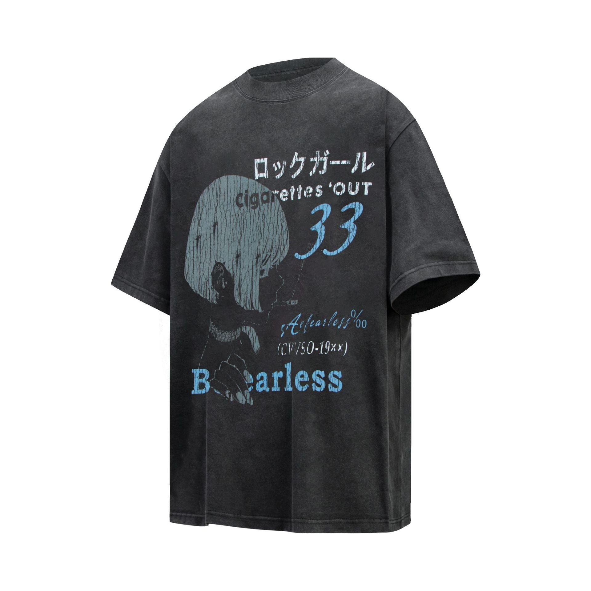Illustration Letter Print Oversize Short Sleeve T-Shirt
