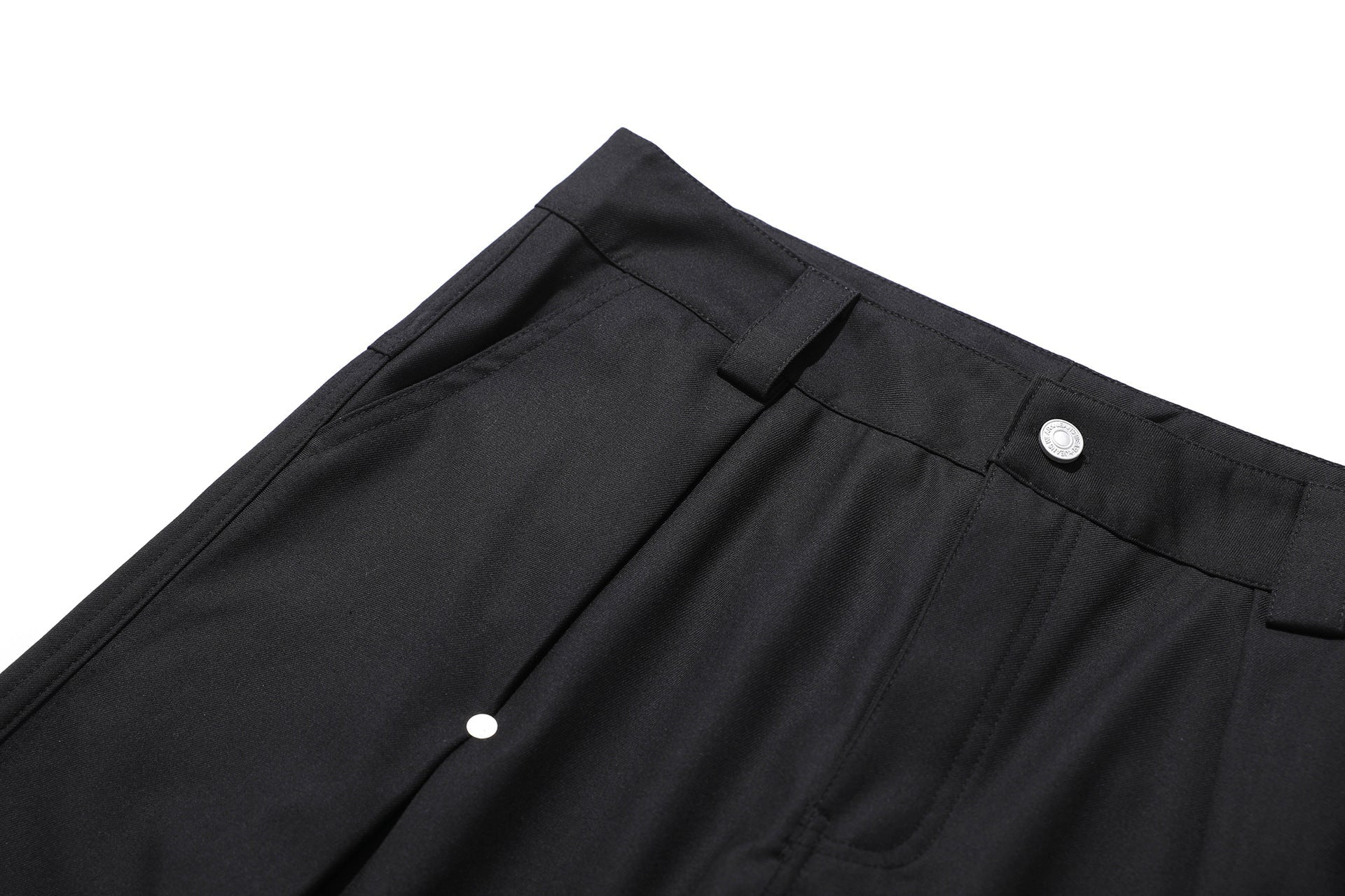 Pleats Wide Leg Curved Trousers