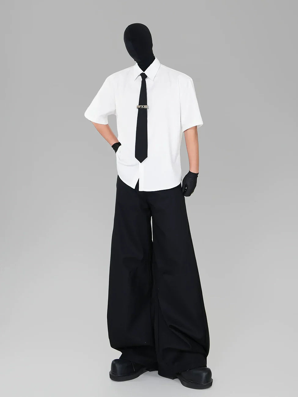 Oversize Draped Wrinkle-Resistant Short Sleeve Shirt