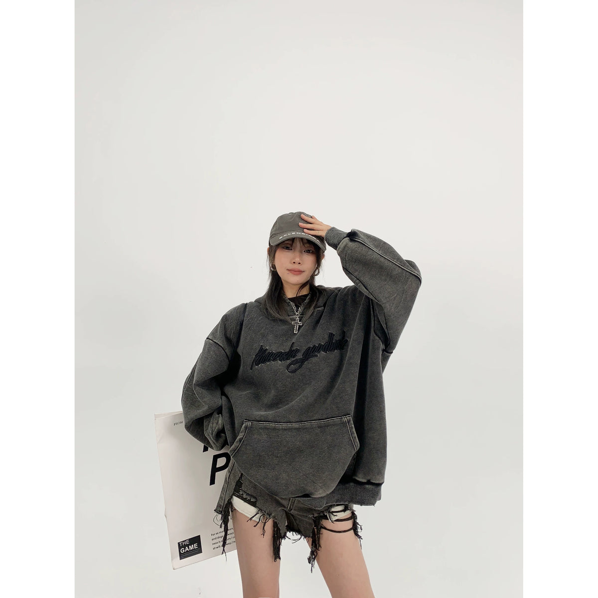 Logo Embroidery Unisex Oversized Hoodie