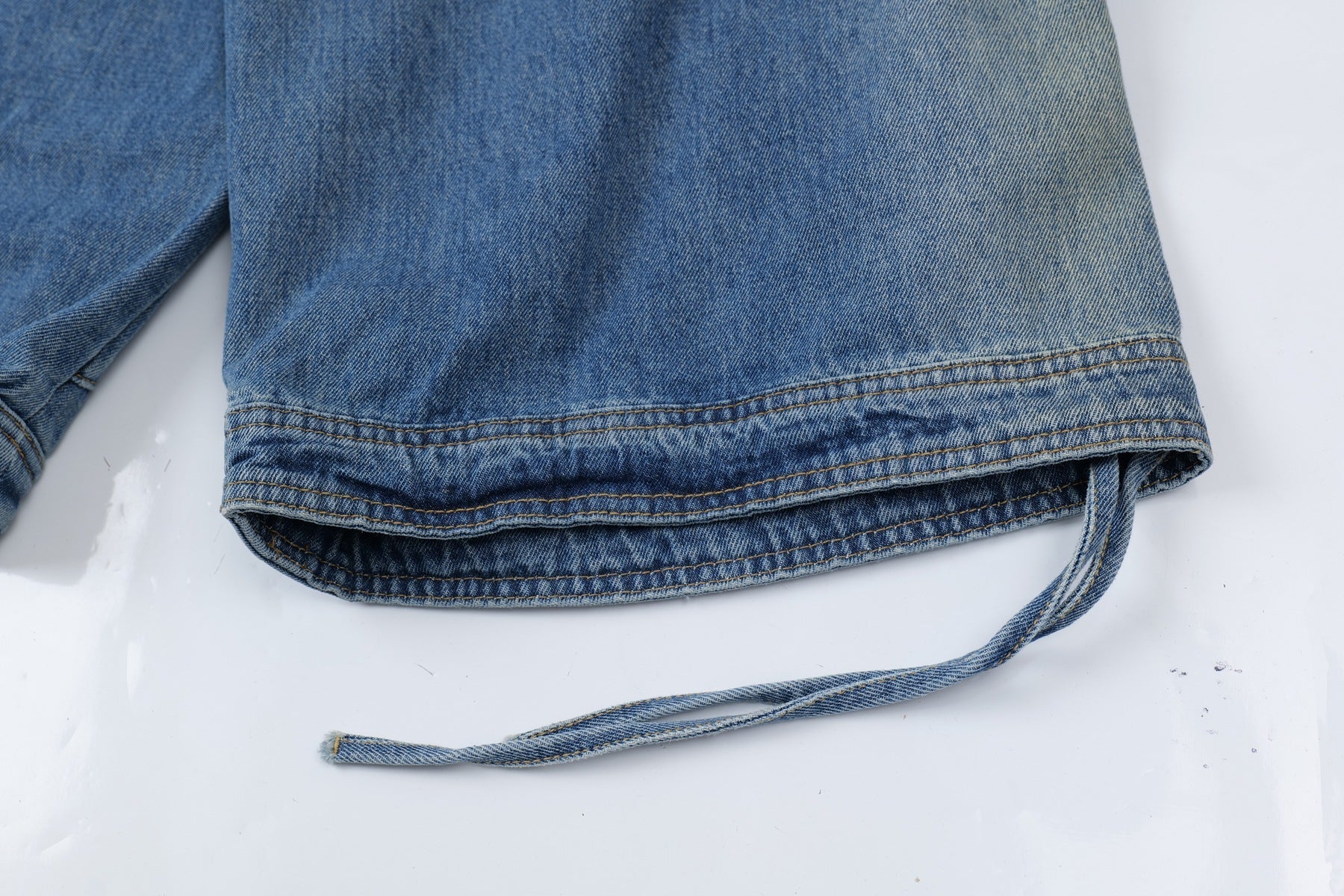Washed Multi Pocket Cargo Denim Jort