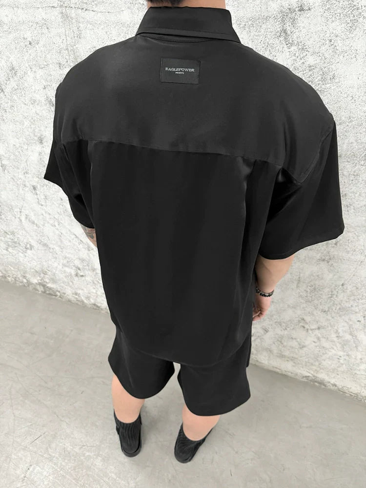 Split Seam Three-Dimensional Cut Short Sleeve Shirt