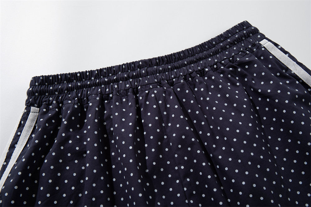 DAXUEN Wide leg polka dot trousers with stripes