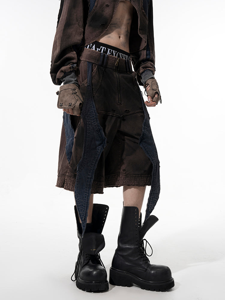Patchwork Pullover Sweatshirt & Tank Top T-shirt & Short Setup