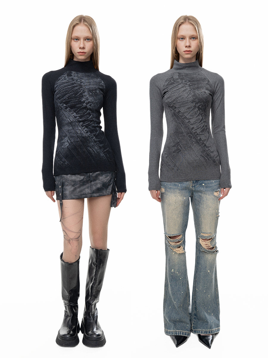 Strings Printed Long-Sleeved T-shirts