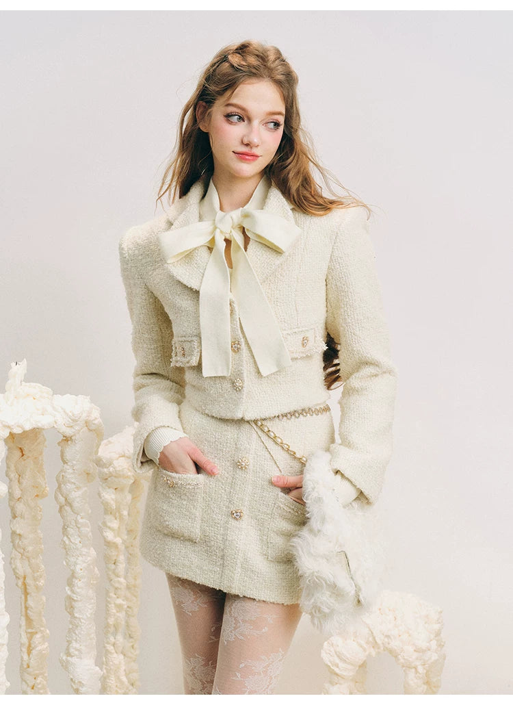 Button Up Cropped Jacket & Short Skirt Setup