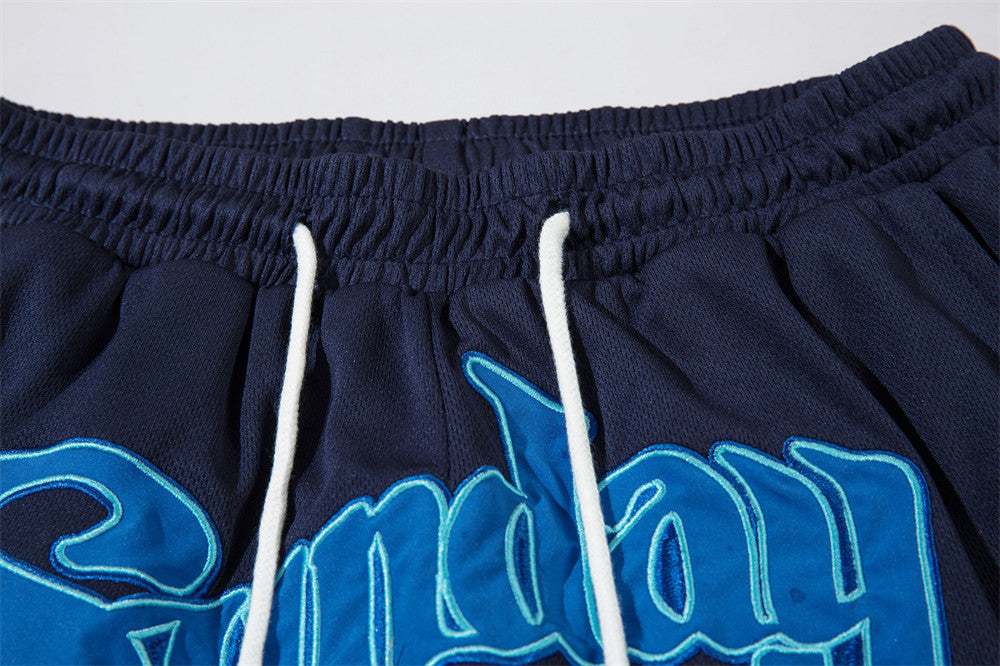 Pantalones cortos bordados con letras Sunday Hustle