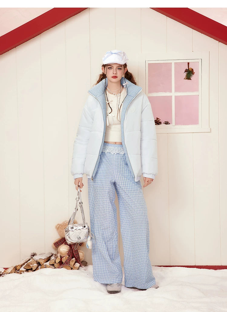 Reversible Stand Neck Puffer Jacket