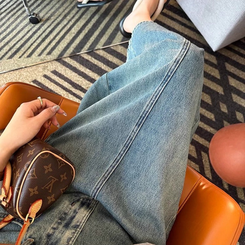 High-Waisted Denim Maxi Skirt