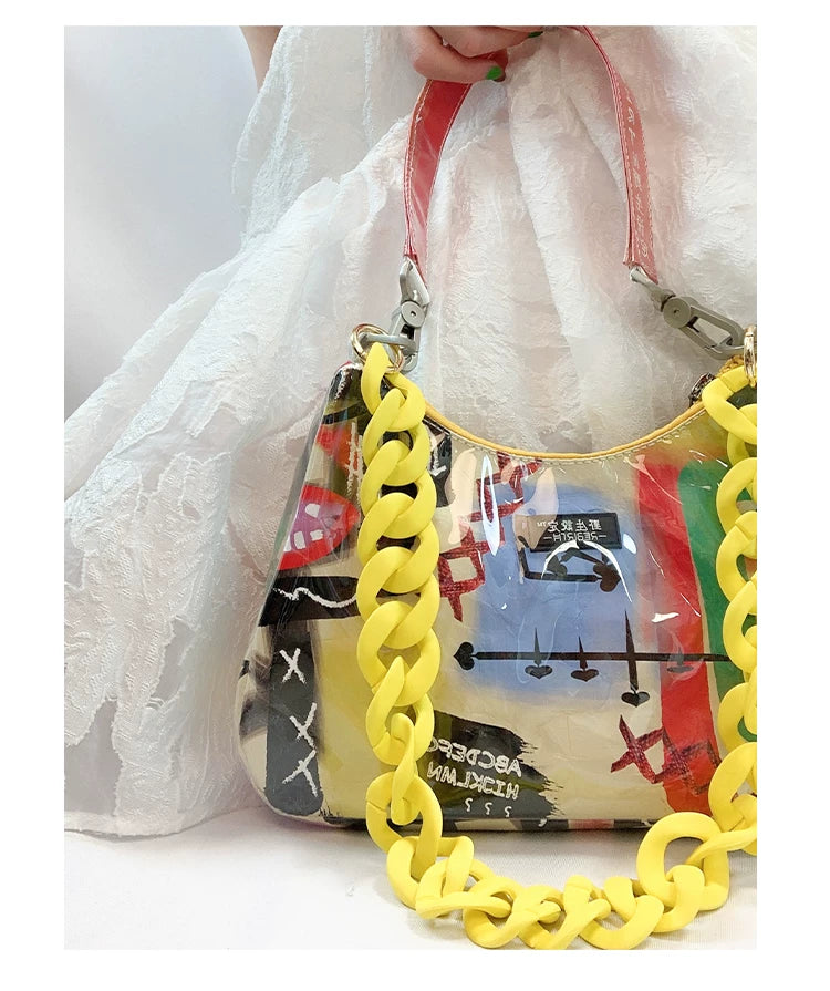 Graphic Design Chain Shoulder Bag