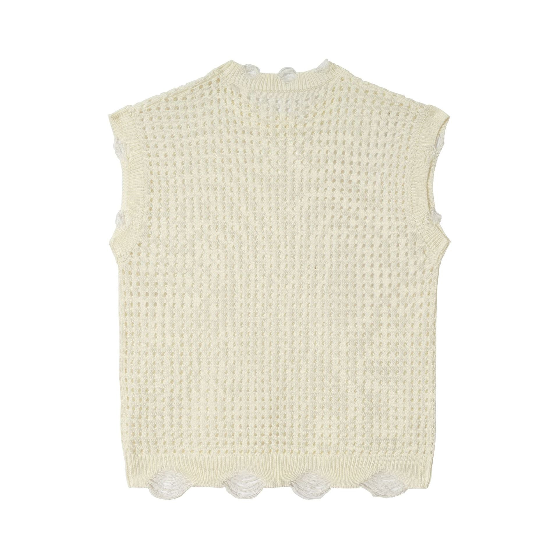 Mesh Damage Design Knit Vest