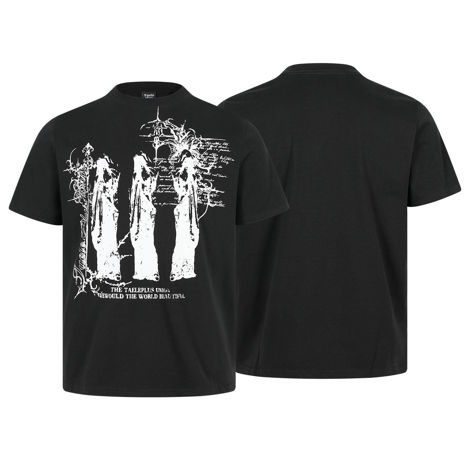 Graffiti Print Cotton Short Sleeve T-Shirt