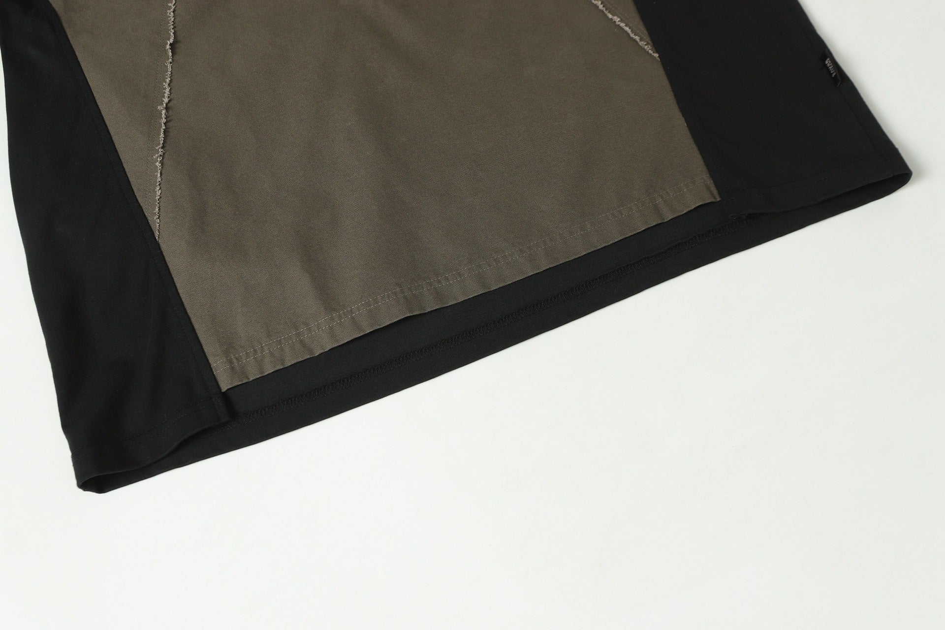 Washed Raw-Edge Splice Short Sleeve T-Shirt