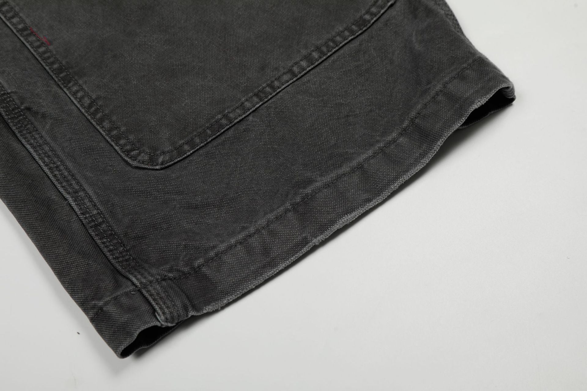 Washed Fade Curved Seam Wide Leg Denim Jeans