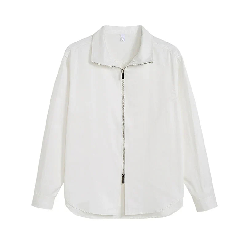 Stand Neck Double Zipper Shirt