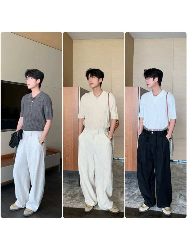 Lyocel Knit Short Sleeve Polo Shirt