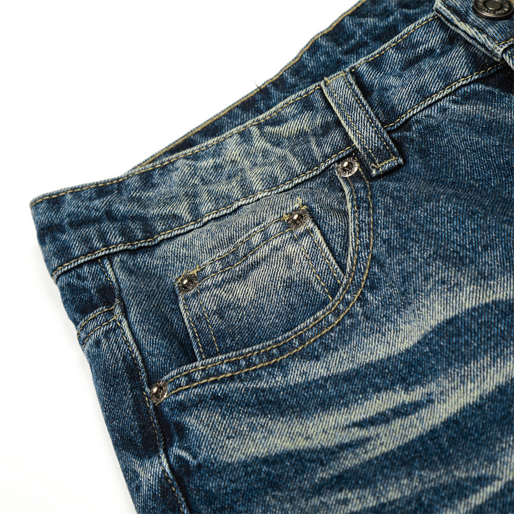 Washed Wide-Leg Jeans - Denim Pants