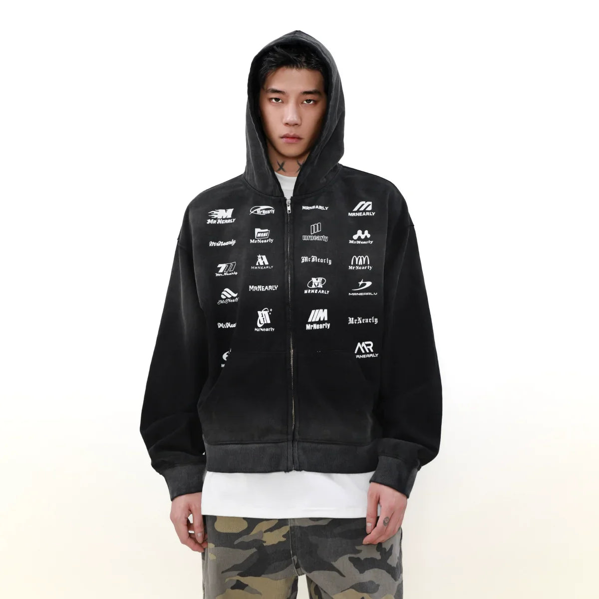 Heavyweight Cleanfit Print Zip-up Sweatshirt