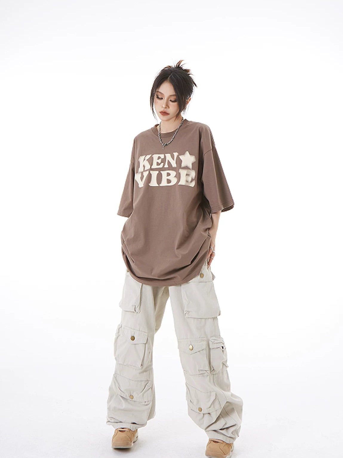 Pantalon cargo large multipoches