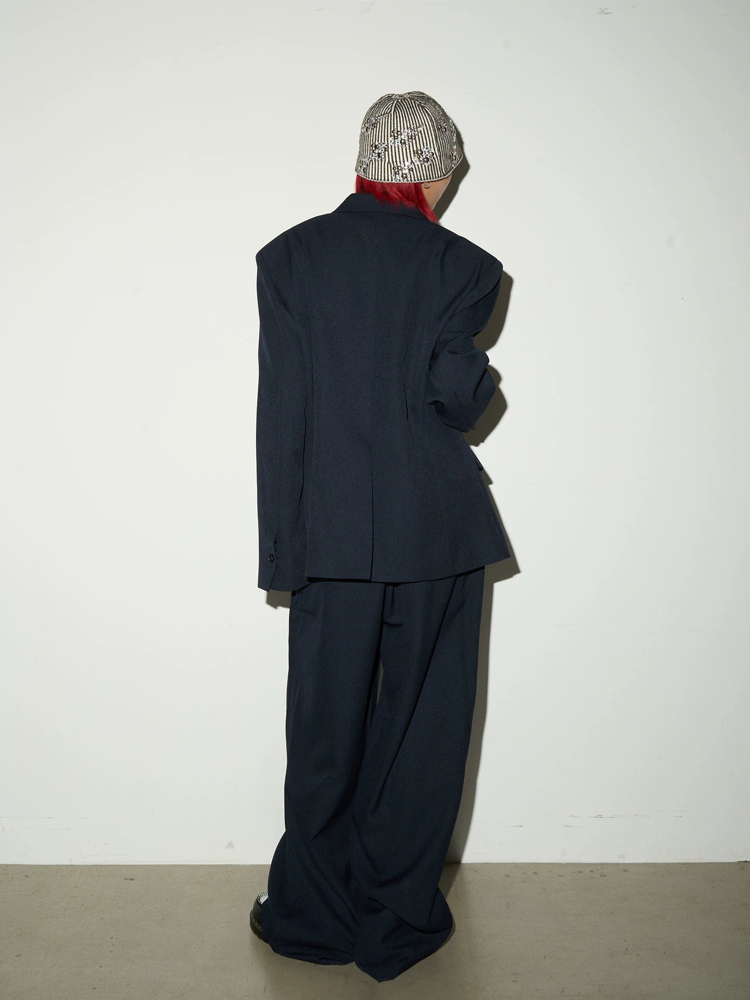 Daisy Brooch Double-Breasted Tailored Jacket & Straight Trousers Setup