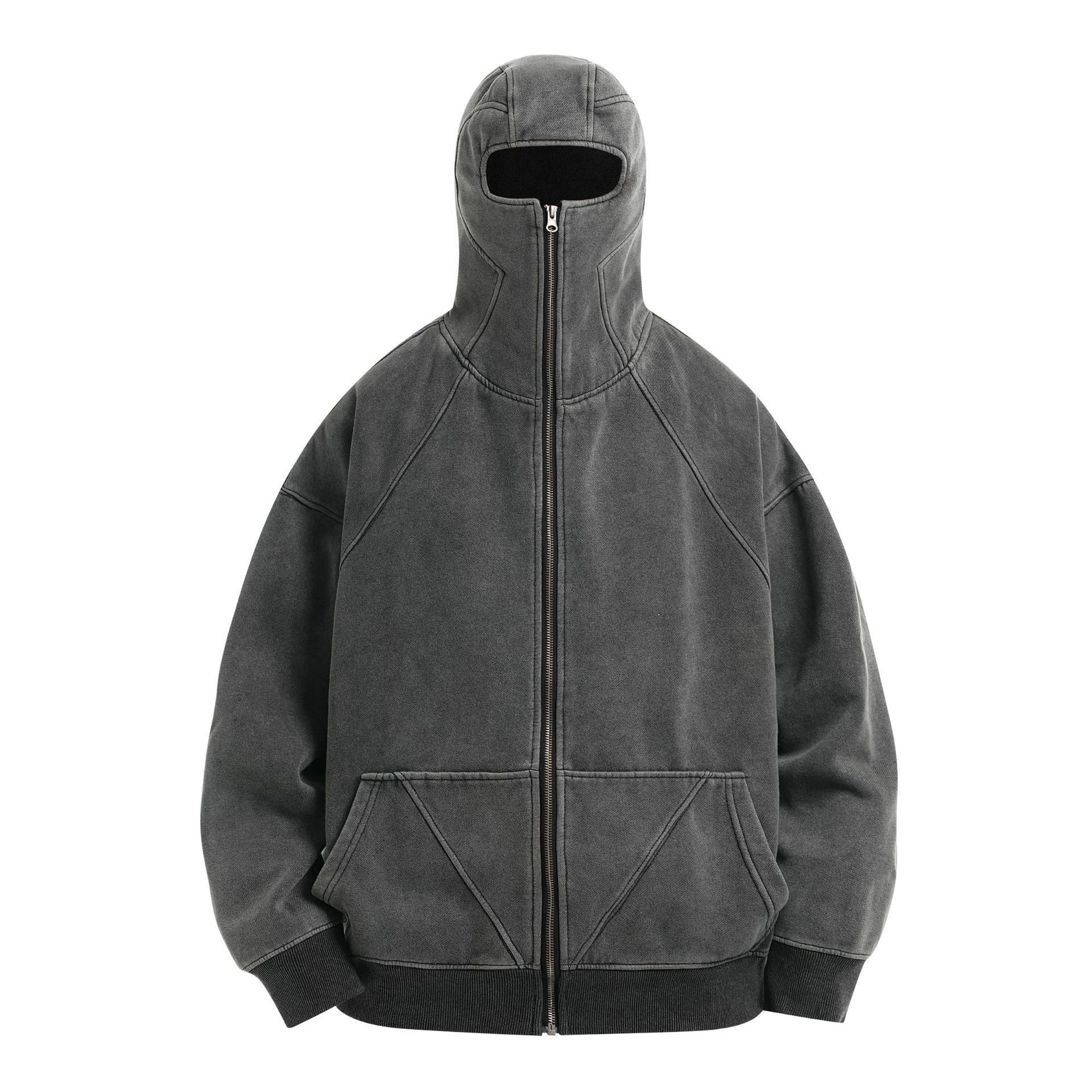 Washed Oversize Zipper Hoodie