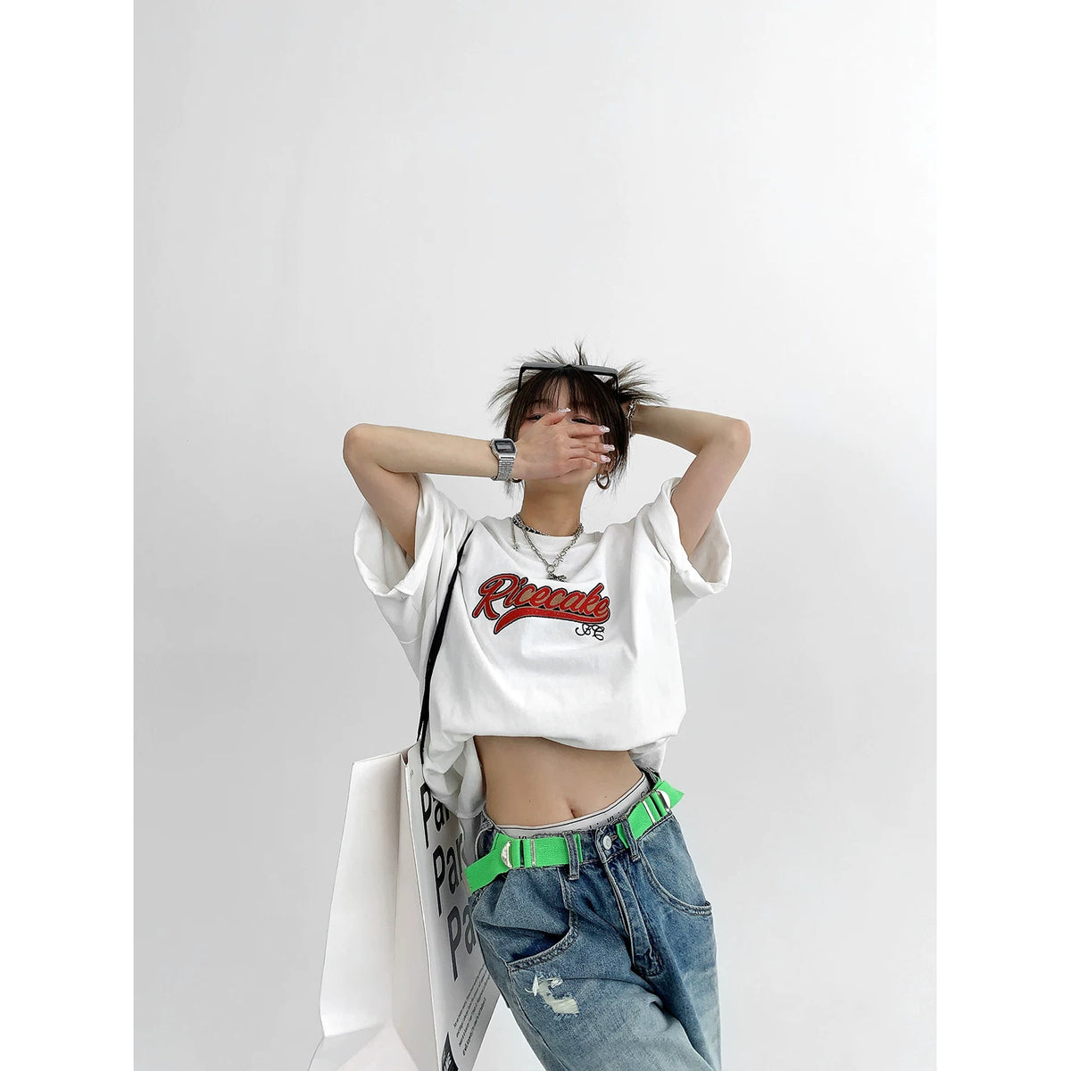 Logo Patch Oversize Short Sleeve T-Shirt