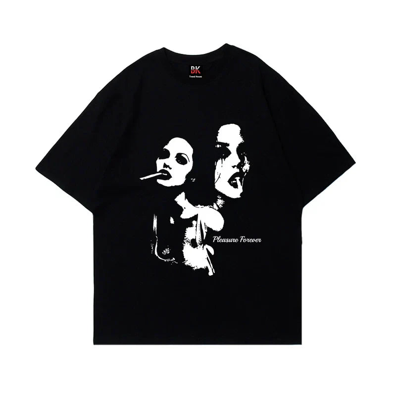 Graphic Portrait Print Oversize Sweatshirt