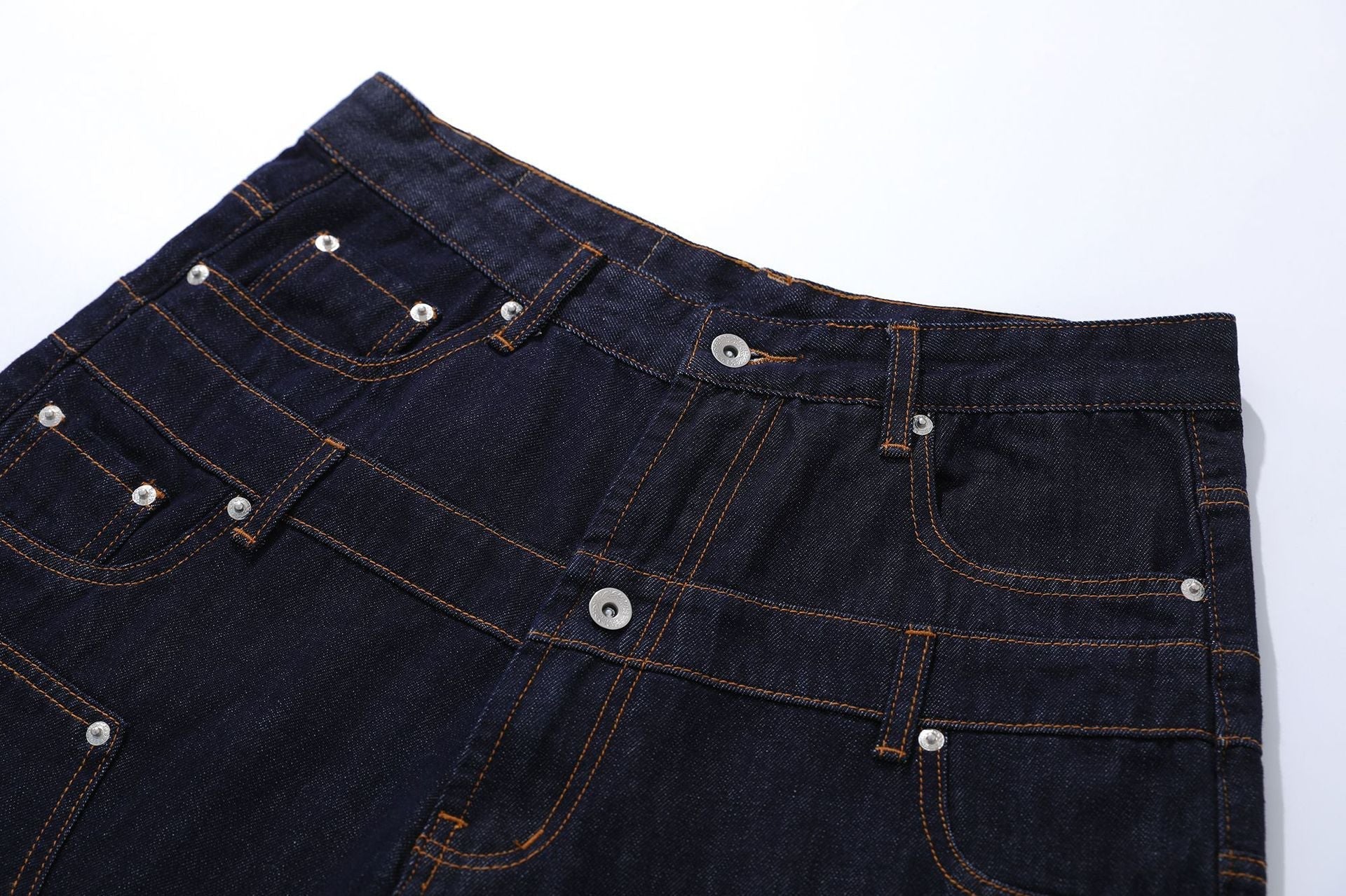 Double Waist Wide Leg Cropped Denim Jort