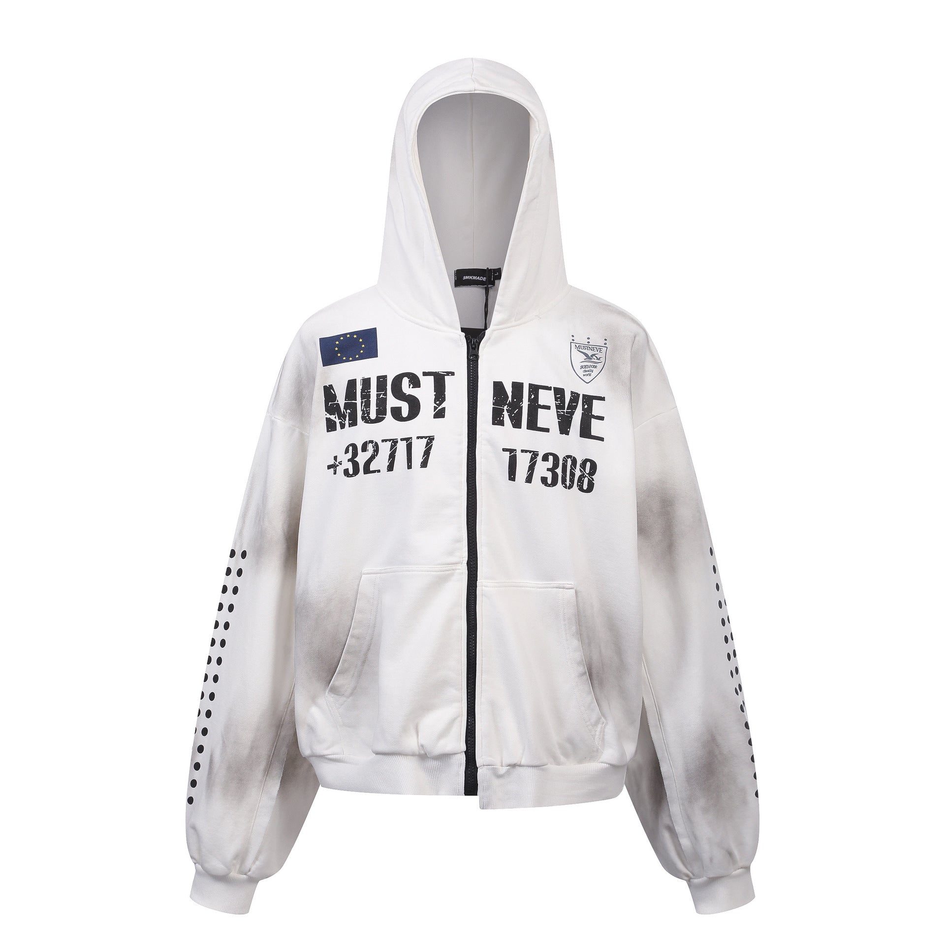 Dirty Washed Logo Print Zipper Hoodie & Dirty Washed Sweatpants Setup