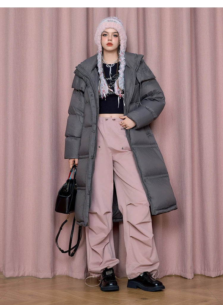 Hooded White Duck Down Coat