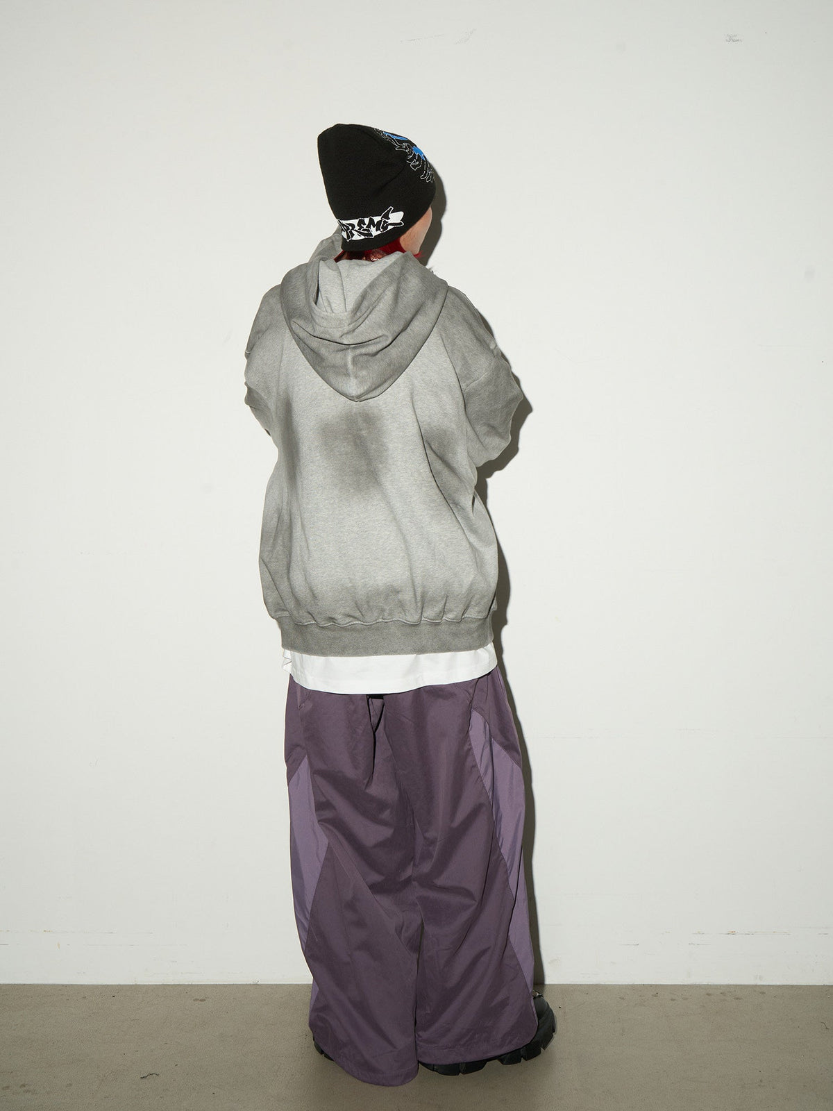 Irregular Dye Letter Print Oversize Hoodie