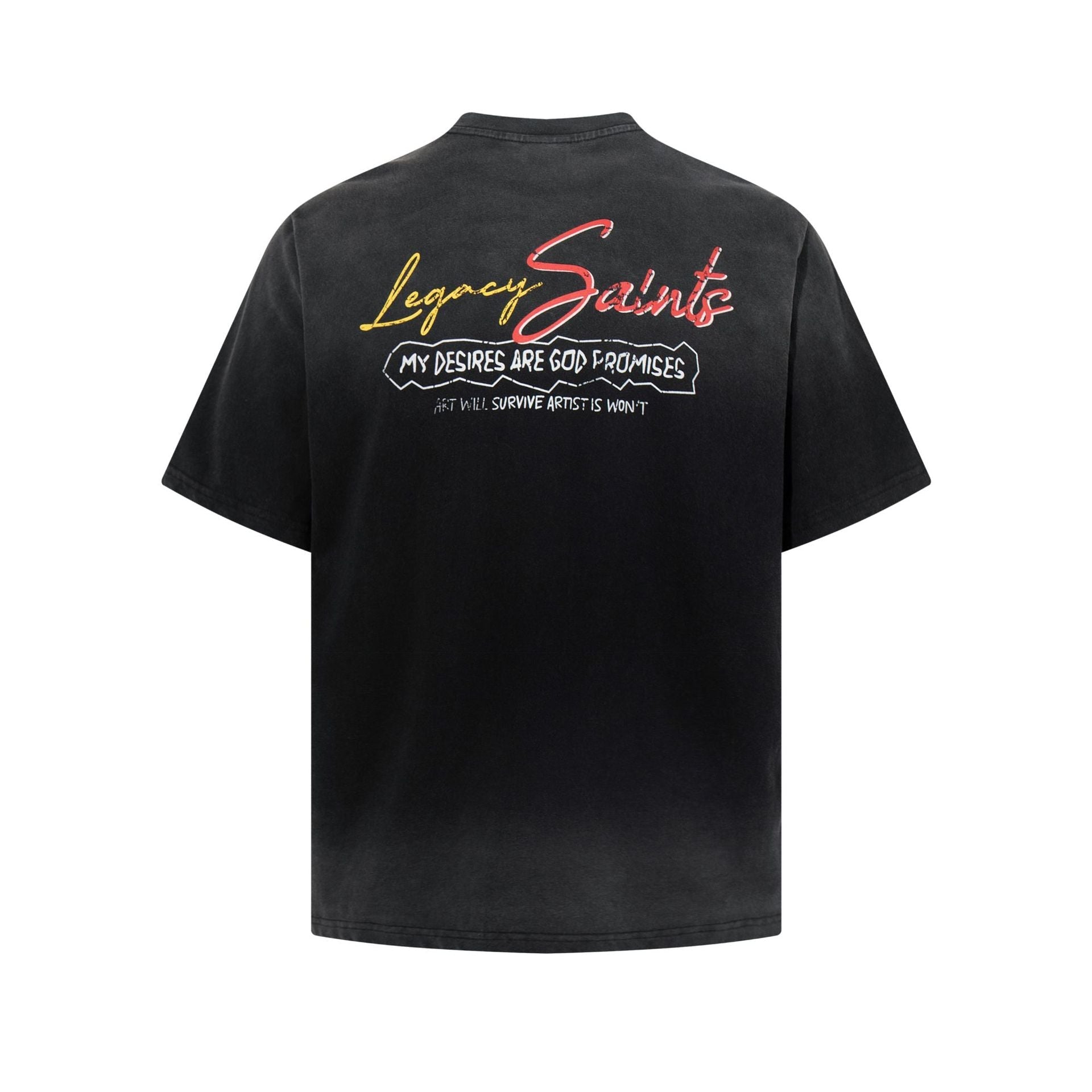 Washed Graphic Letter Print Short Sleeve T-Shirt